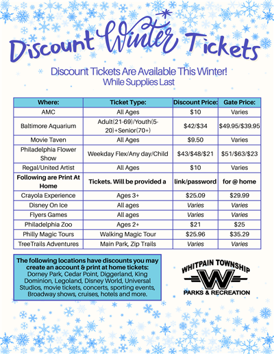 Winter 2026 Discount Tickets