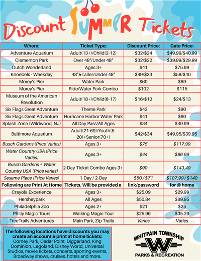 Summer Discount Tickets Price Breakdown